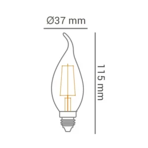 Vintage Superled Vela Chama 2w Biv 2400k - Ourolux - Imagem 3