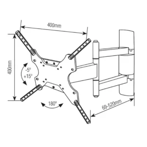 Suporte Articulado 23'' a 55'' Carga 40kg Sbrp145  - Brasforma - Imagem 3