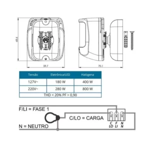 Sensor de Presença Frontal 110v Exatron - Imagem 3