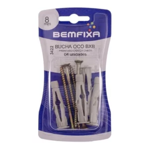 Buchas 8mm para Superfícies Ocas com Parafusos com 4 Peças - Bemfixa - Imagem 3