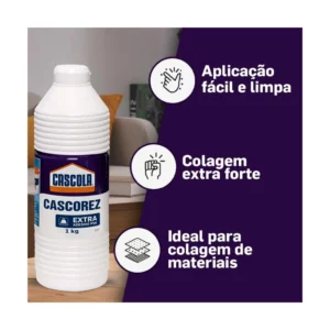 Cascola Cascorez Extra, Cola Branca Extra Forte de Fácil Aplicação, Cola de Pva com Secagem Transparente, Cascorez Extra para Colagens de Alto Desempenho, 1kg - Imagem 5