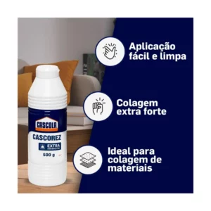 Cascola Cascorez Extra, Cola Branca Extra Forte de Fácil Aplicação, Cola de Pva com Secagem Transparente, Cascorez Extra para Colagens de Alto Desempenho, 500g - Imagem 5