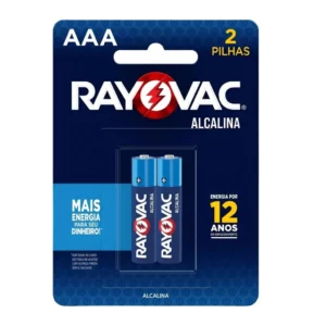 Pilha Alcalina  Palito Aaa Rayovac Cartela com 2 Unidades