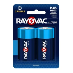 Pilha Alcalina D2 Grande Rayovac Cartela com 2 Unidades