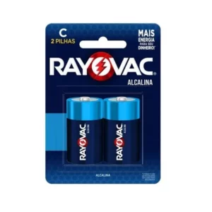 Pilha Alcalina C2 Média Rayovac Cartela com 2 Unidades