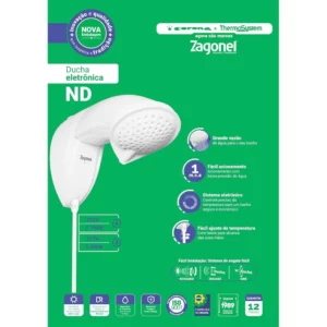 Chuveiro Ducha Eletrônica Nd 127v 5500w Branco - Zagonel (ref: Dndel55127br03) - Imagem 5