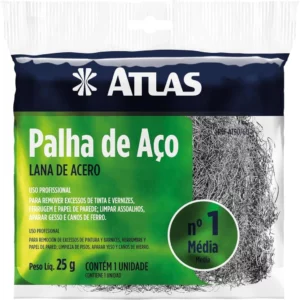 Palha de Aço Número 1 para Limpeza e Esfregar - Atlas