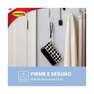 Command, 3m, Gancho, Adesivo Removível Sem Estragos, Transparente, Grande, 1 Unidade - Imagem 4