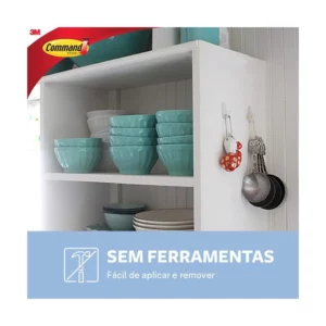 Command, 3m, Gancho, Adesivo Removível Sem Estragos, Transparente, Grande, 1 Unidade - Imagem 5