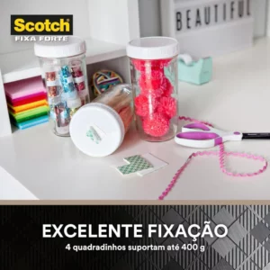 Scotch, 3m, Fixa Forte, Fita Dupla Face, Espuma, 24mm X 1,5m - Imagem 5