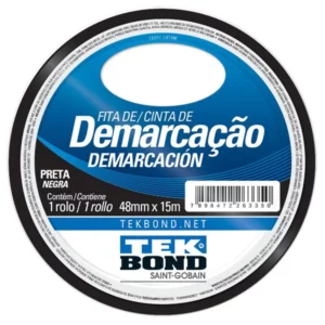 Fita de Demarcação Preto 48mm X 15m - Tekbond
