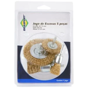 Escova Aço Jogo 5 Peças Blister Ref 7270 - Brasfort
