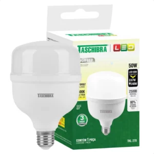 Lâmpada High Led 50w E27 3000k Luz Quente Taschibra Bivolt